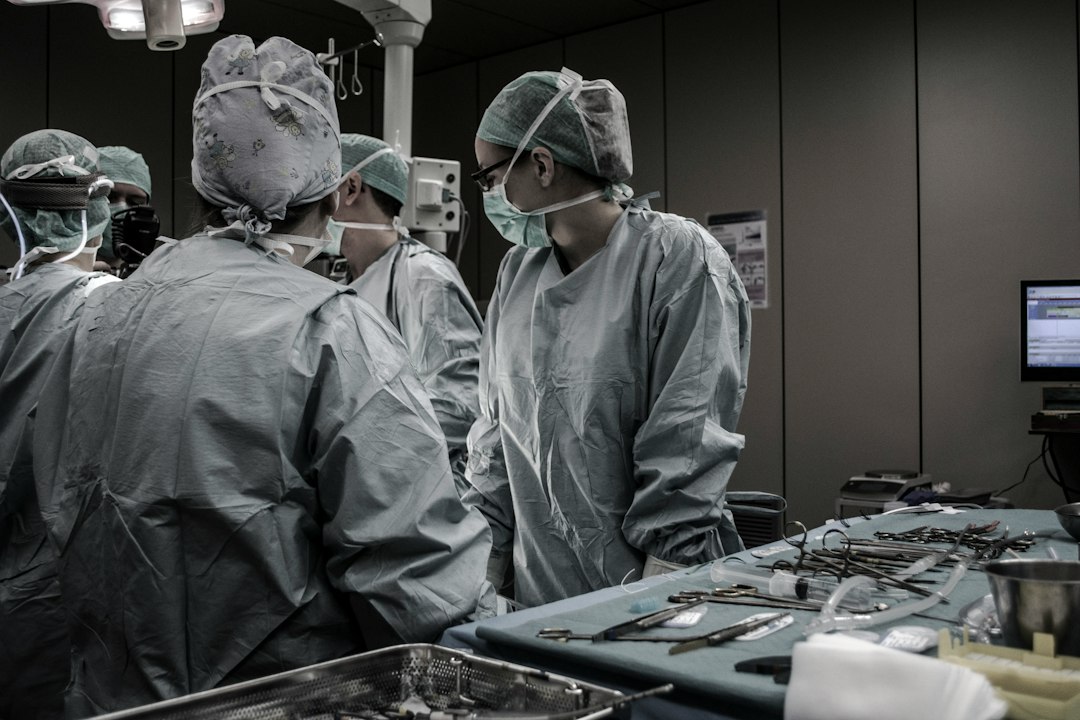 Medical professionals working in a clinical setting